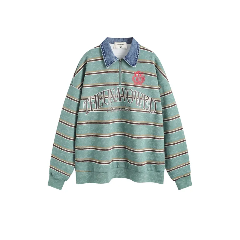 Retro Denim Long Sleeved Polo-2