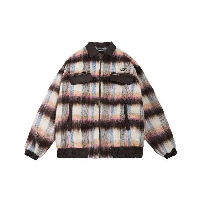Retro Plaid Loose Quilted Jacket-3