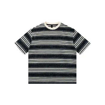 Retro Striped 100% Cotton T Shirt