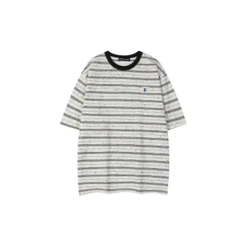 Fashionable Striped Cotton T Shirt Unisex