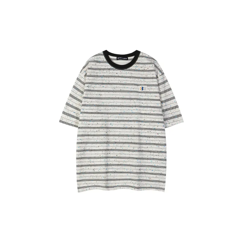 Fashionable Striped Cotton T Shirt Unisex-4