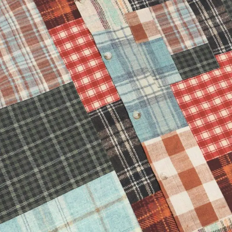 Retro Loose Checked Fabric Shirt Unisex-3