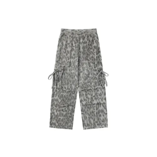 Washed Leopard Print Overalls