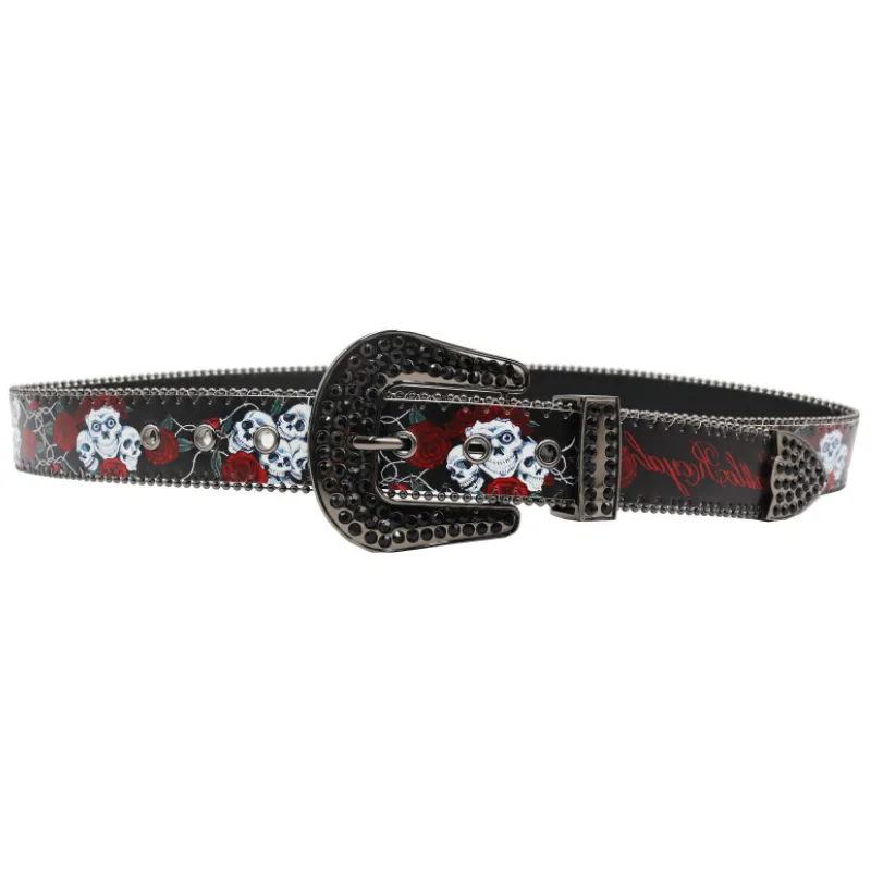 Fashionable Flowers Leather Belt-0