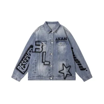 Trendy Loose Graffiti Wash Jacket