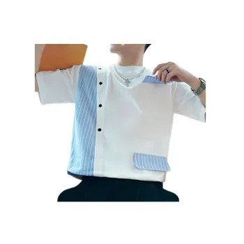 Striped Stitching Trendy T Shirt