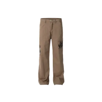 Punk Band Print Splice Wide Leg Pants