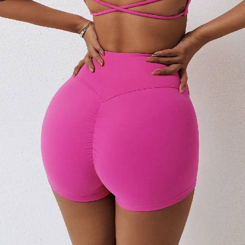 Simple Fashionable Nylon Spandex Brushed Fabric Sports Shorts Women-5