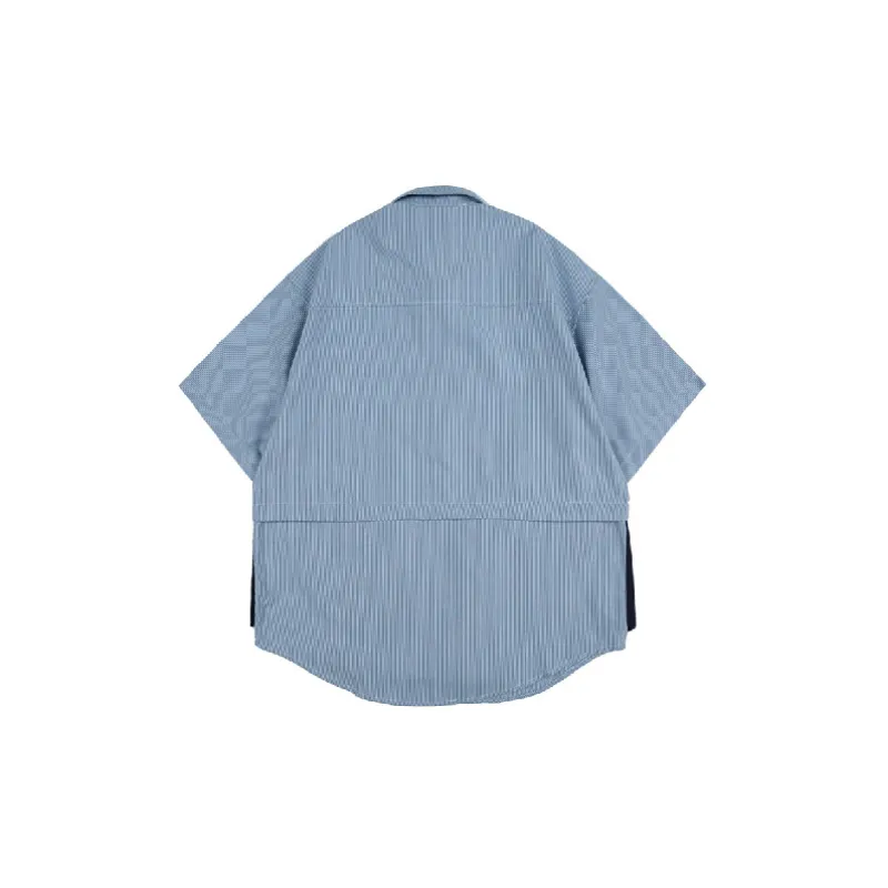 Fashionable Striped Cotton Blended Fabric Shirt-1