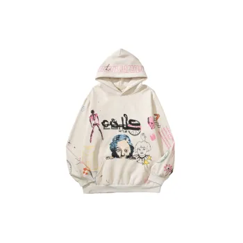 Pure Cotton High Street Hand painted Graffiti Hoodie Sweater