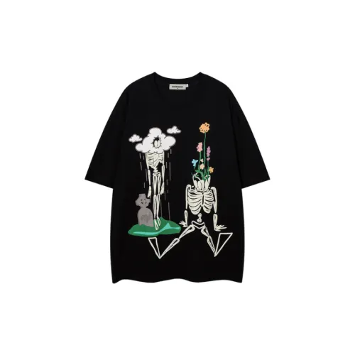 Skull Cartoon Print T Shirt