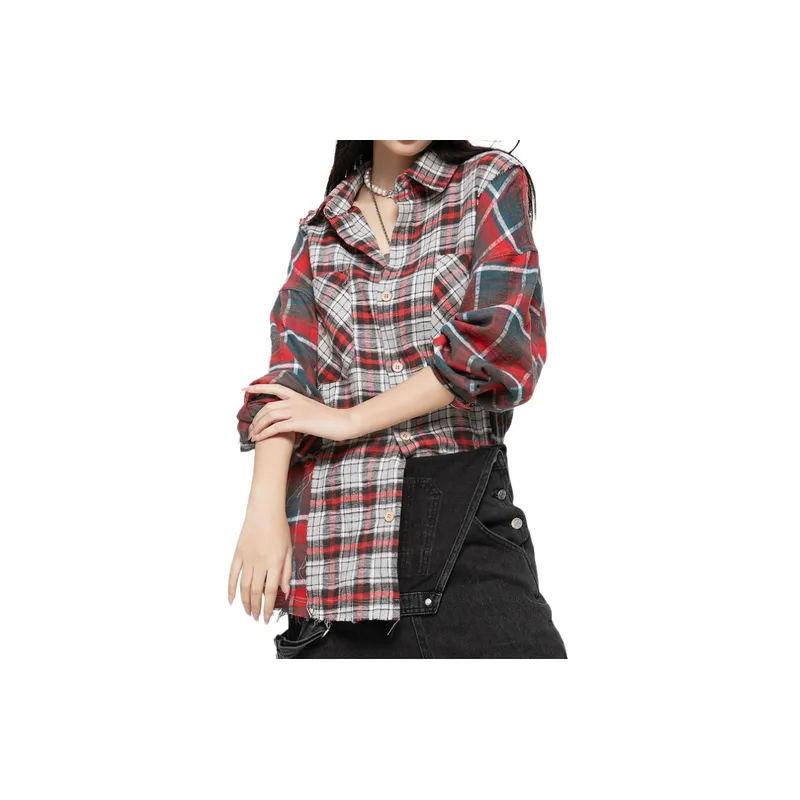 Retro Plaid Long Sleeved Shirt-3