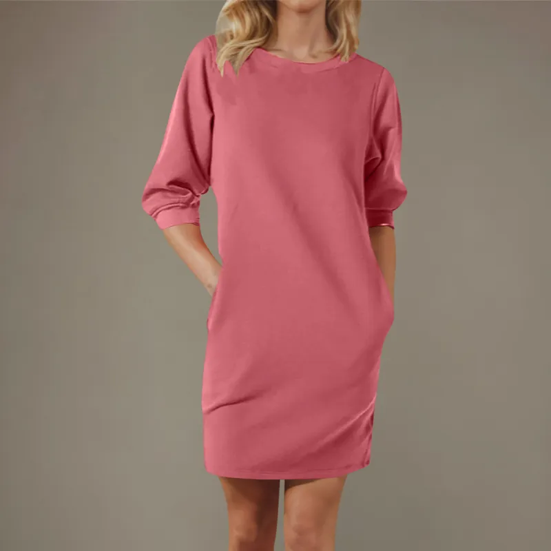 Casual Loose Polyester Dress Women-5