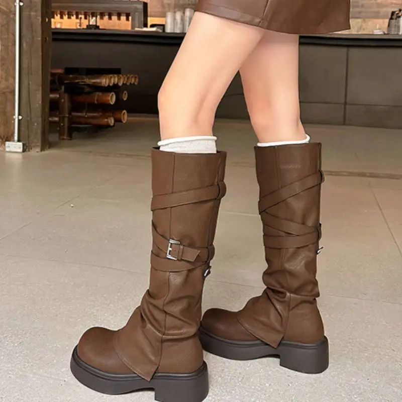 Basics Simple Knee High Boots-2
