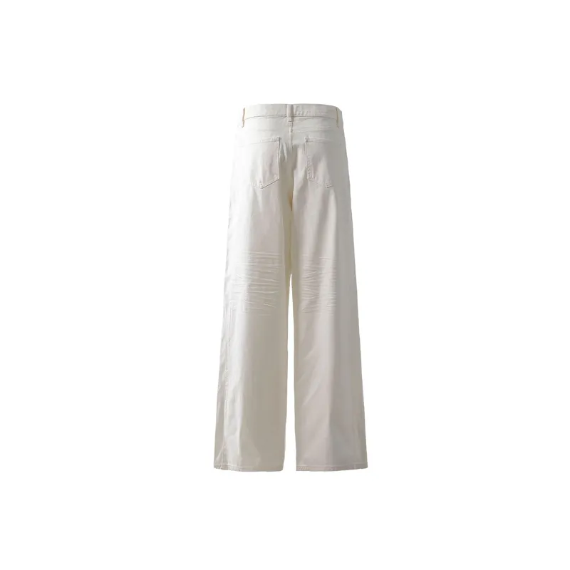 Fashionable Plain Loose Jeans-1