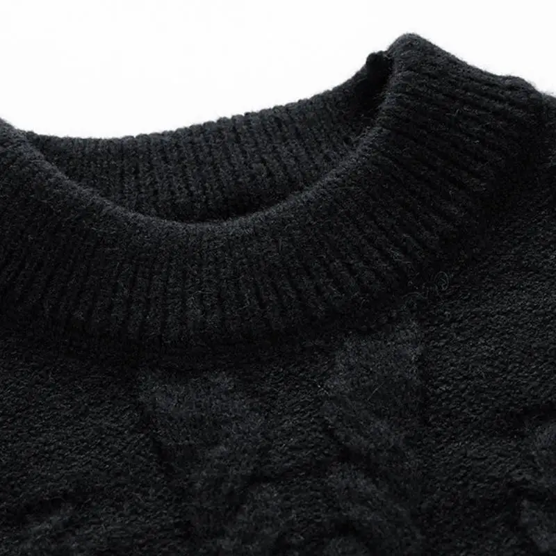 Simple Loose Blended Synthetic Fabrics Sweater-2