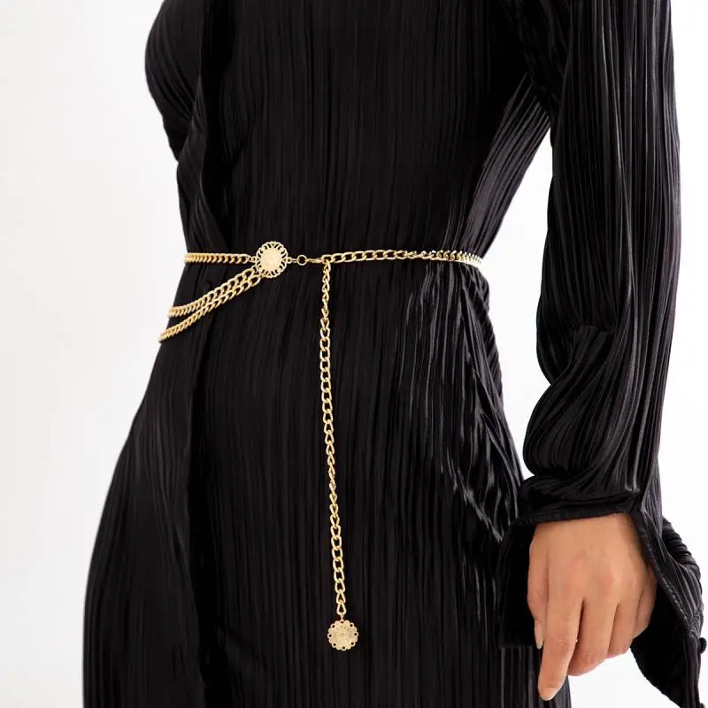 Retro Plain Waist Chain Women-6