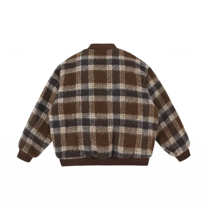 Retro Plaid Loose Casual Quilted Jacket-10