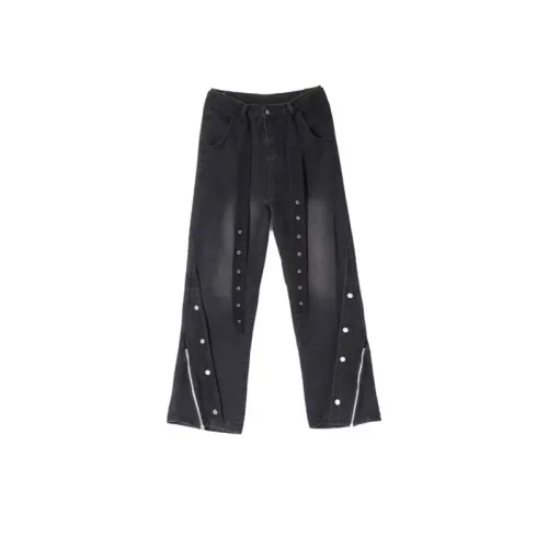 Vertical Loose Straight Button Pants