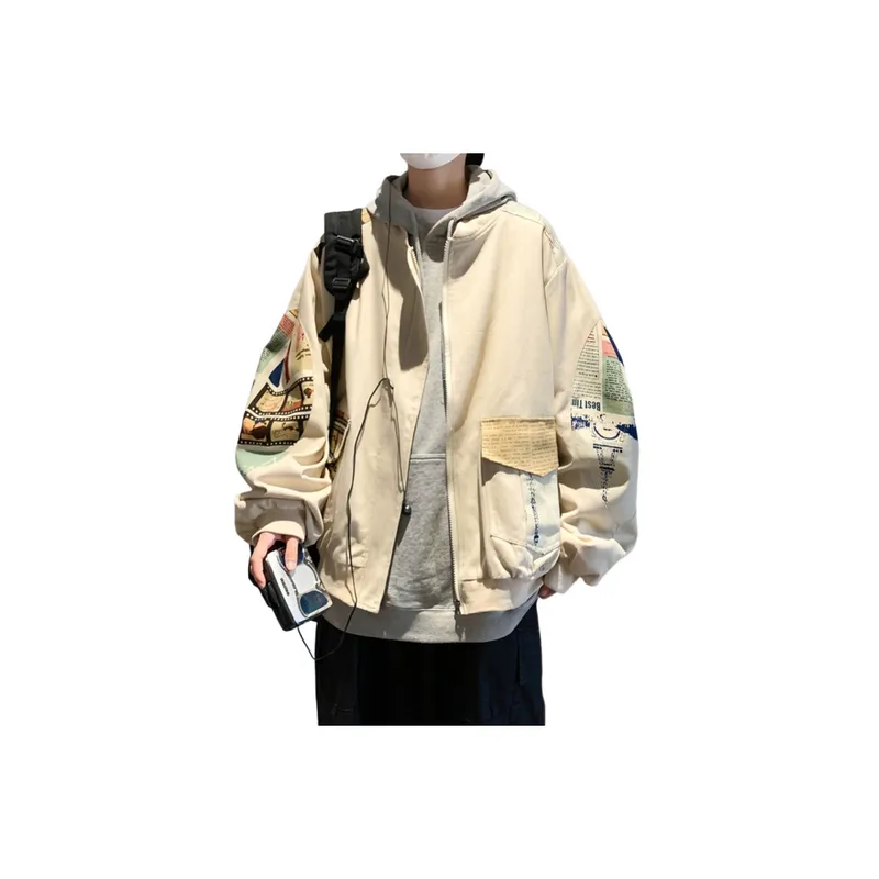 Baseball Niche Stitching Retro Jacket-0
