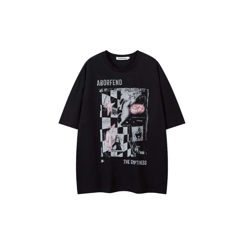 Casual Loose Cotton Blended Fabric T Shirt-0