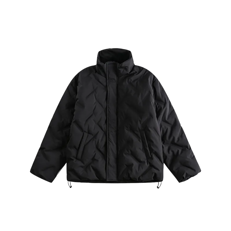 Pleated Simple Loose Solid Color Warm Cold resistant Jacket Outdoor-0