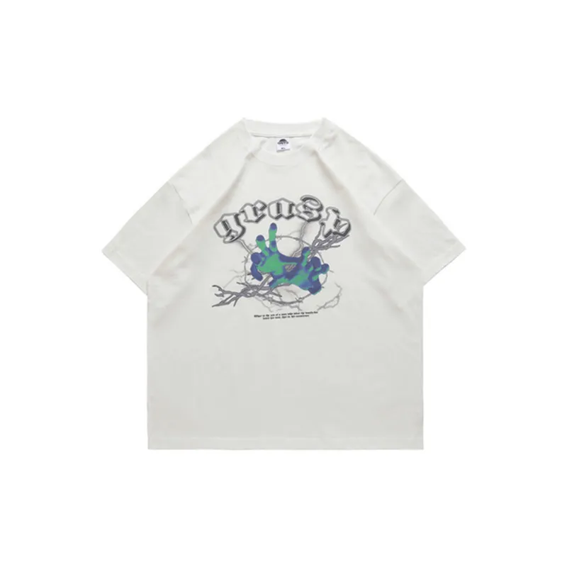 Retro Dark Style Loose Print T Shirt-6