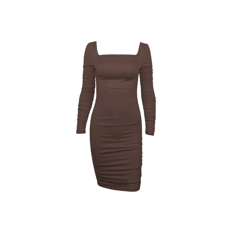 Fashionable Simple Polyester Dress Women-3
