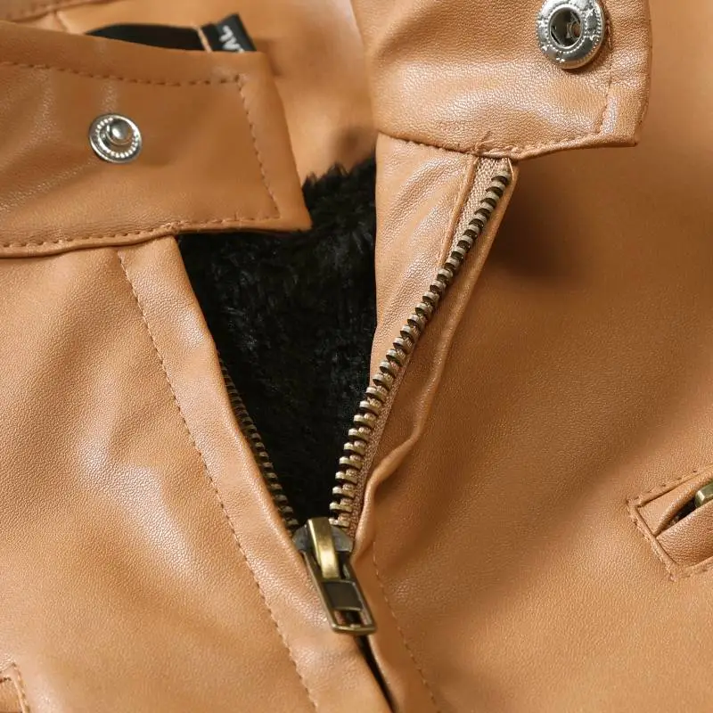 Casual Basics Artificial Leather Jacket-3