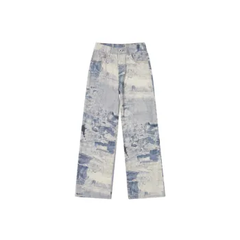 Retro Distressed Tie Dyed Jeans