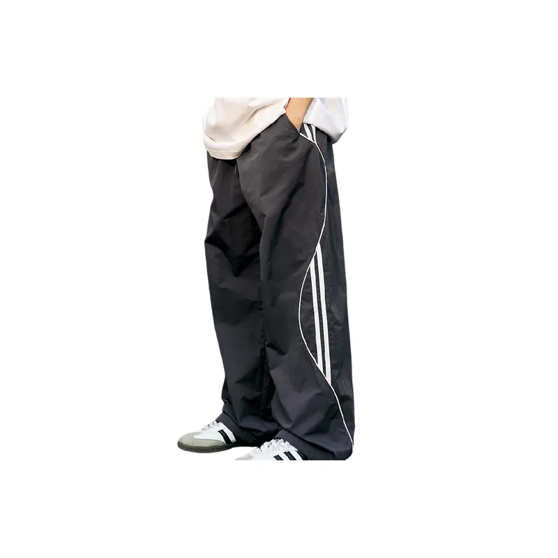 Sporty Retro Polyester Casual Pants-2