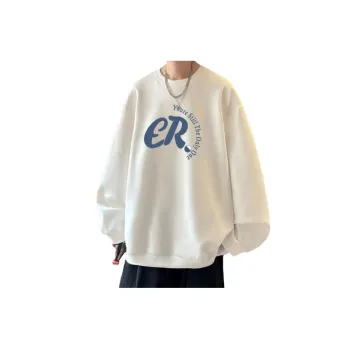 Fleece lined Thickened Crewneck Loose Hip hop Fashionable Sweatshirt