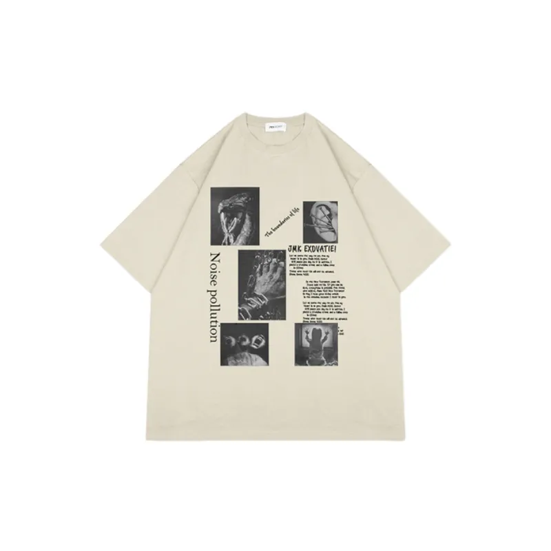 Retro Print Washed T Shirt-0