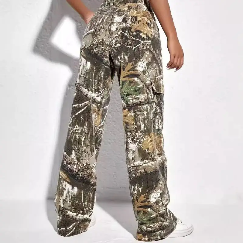 Street Loose Denim Cargo Pants-2