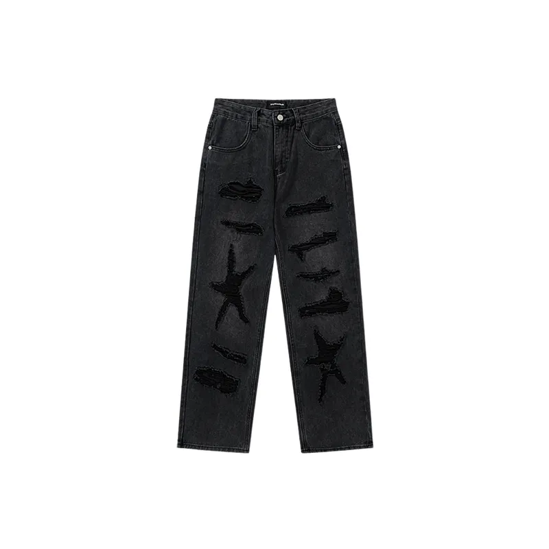 Loose Straight High Street Trailing Retro Wide Leg Pants-4