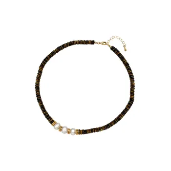 Pearl Tiger Eye Necklace