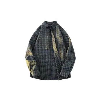 Fashionable Plaid Blended Synthetic Fabrics Shirt