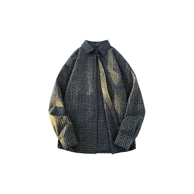 Fashionable Plaid Blended Synthetic Fabrics Shirt-8