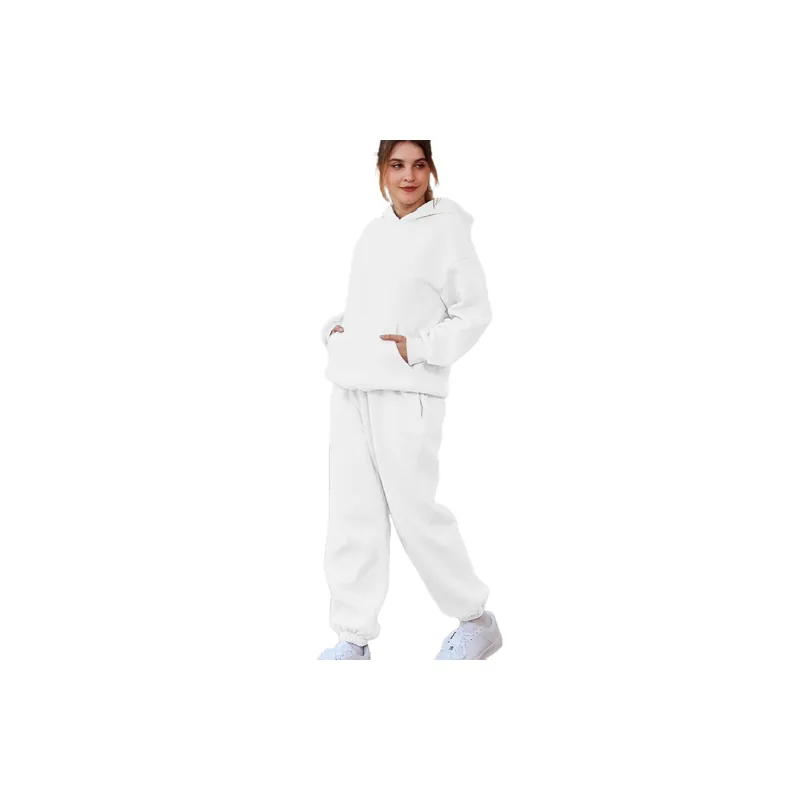 Casual Sporty Polyester Sweatshirt Set Women-0