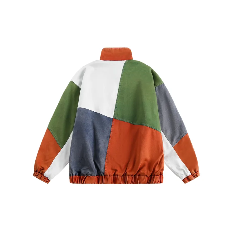 Contrast Color Loose Jacket-1