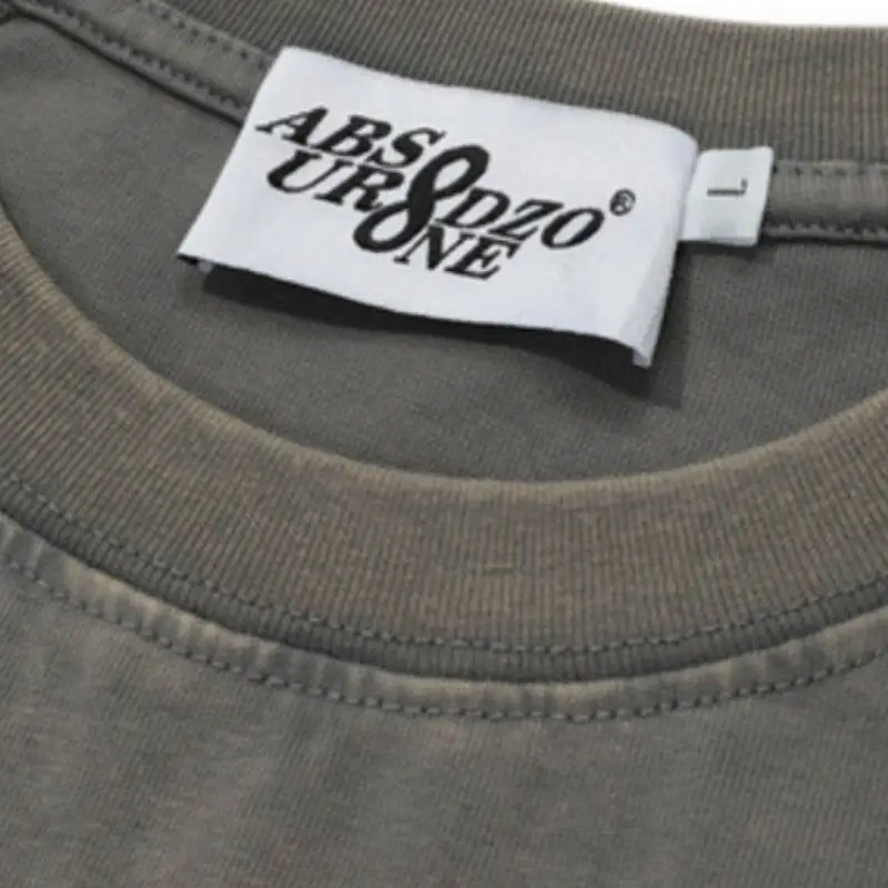 Letter Printing Loose Washed T Shirt-4