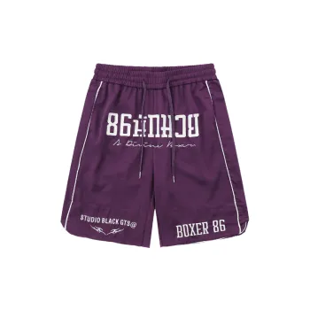 Sporty Embroidery Polyester Casual Shorts