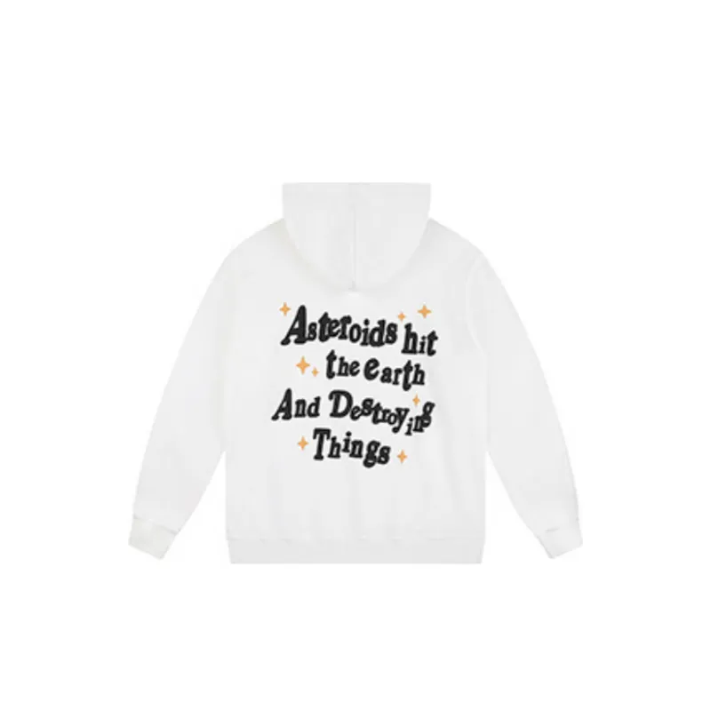 Wave Foam Printed Wear Fleece Loose Hoodie-1