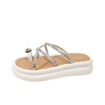 Rhinestone Flowers Beach Sandals