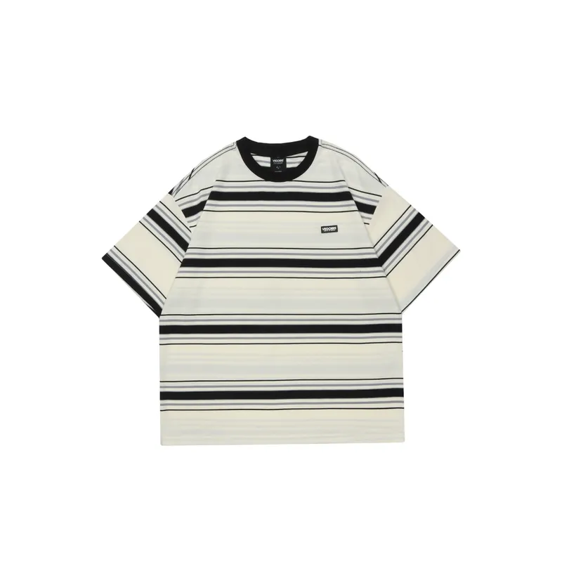 Retro Striped Casual Short Sleeved T Shirt