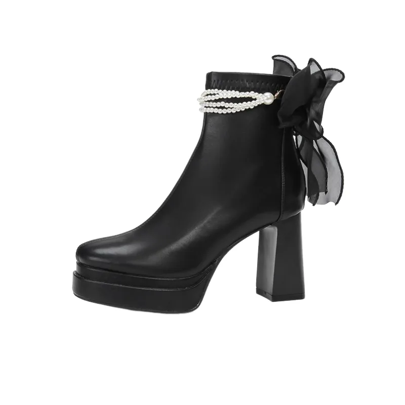 Simple Bow High Heels-5