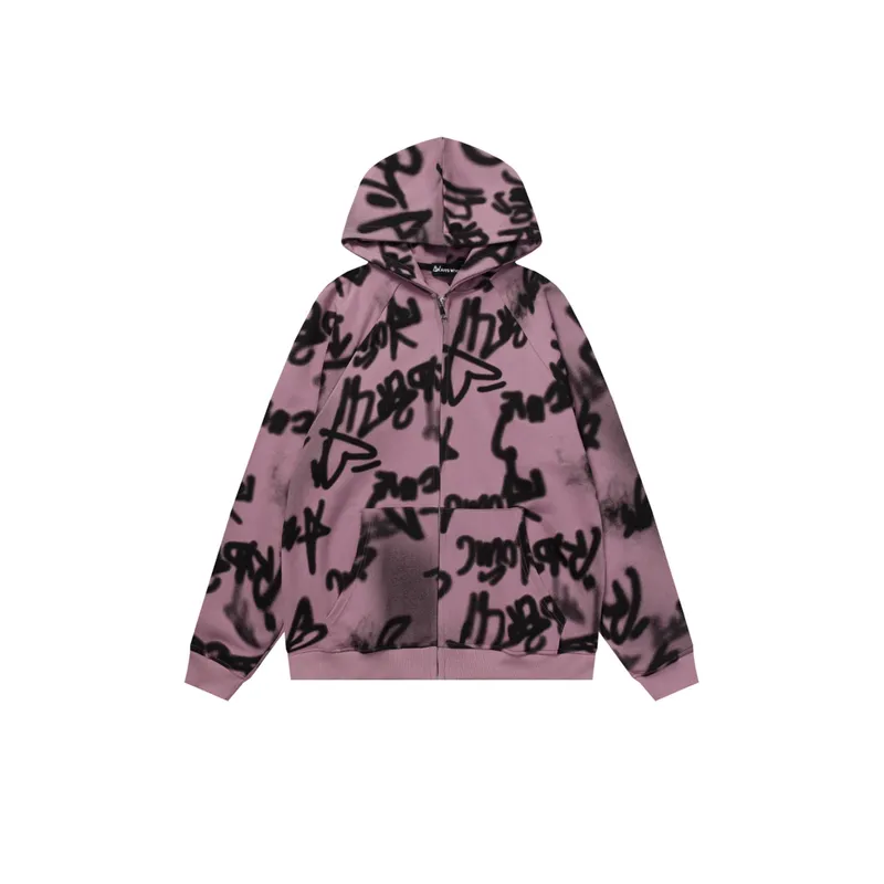 Tie Dye Hooded Embroidered Versatile Sweatshirt-0