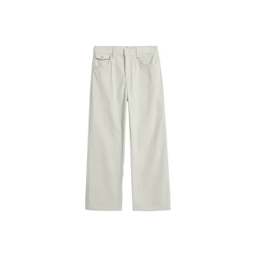 Loose Simple Blended Synthetic Fabrics Casual Pants