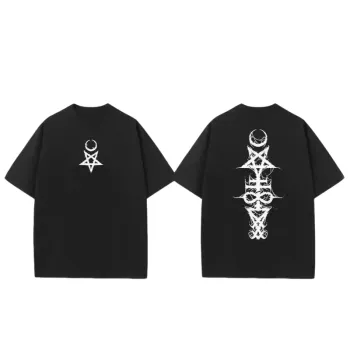 Street Trend Satan Spell Totem Wizard Print T Shirt