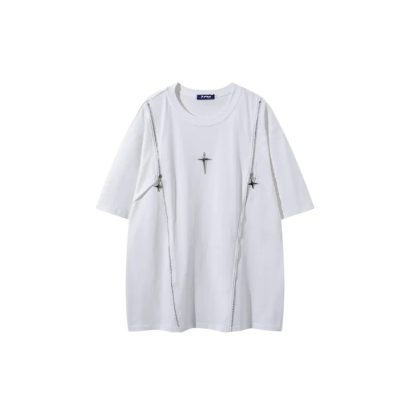 Casual Loose Cotton Blended Fabric T Shirt-0